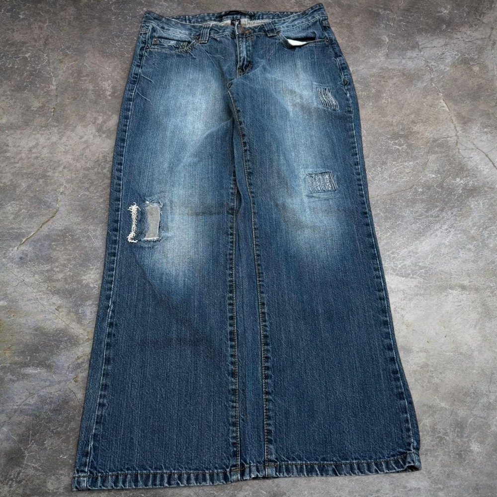 Vintage Carbon Black Distressed Blue Jeans Men's Size 32x29 Skater Grunge Y2K